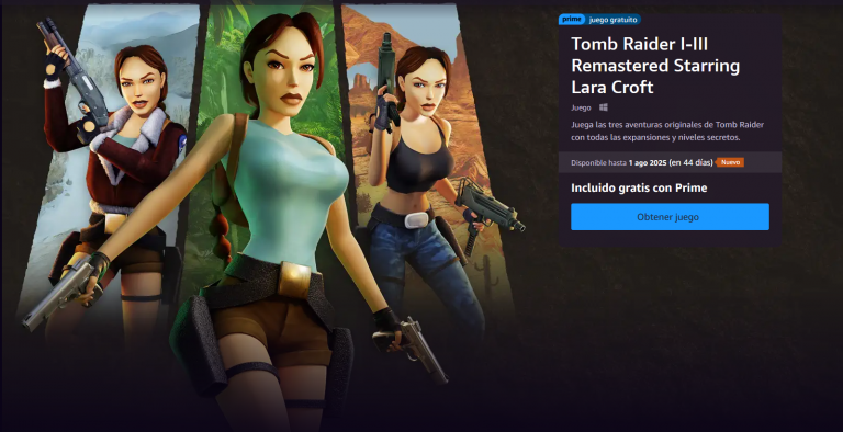 Descarga Tomb Raider remastered gratis en Amazon prime