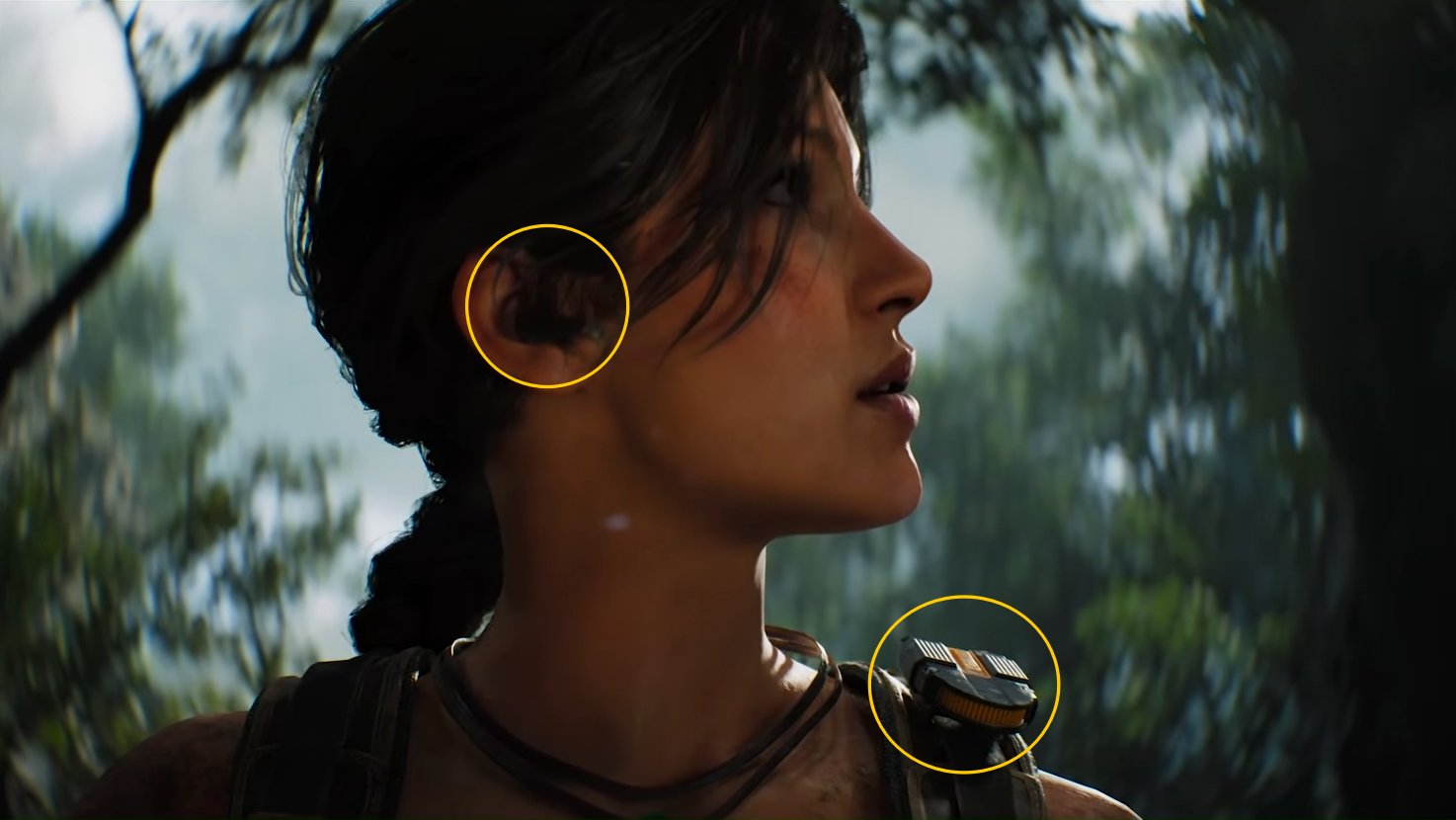 Lara Croft con auricular táctico y linterna en el nuevo gameplay de Gamescom 2026