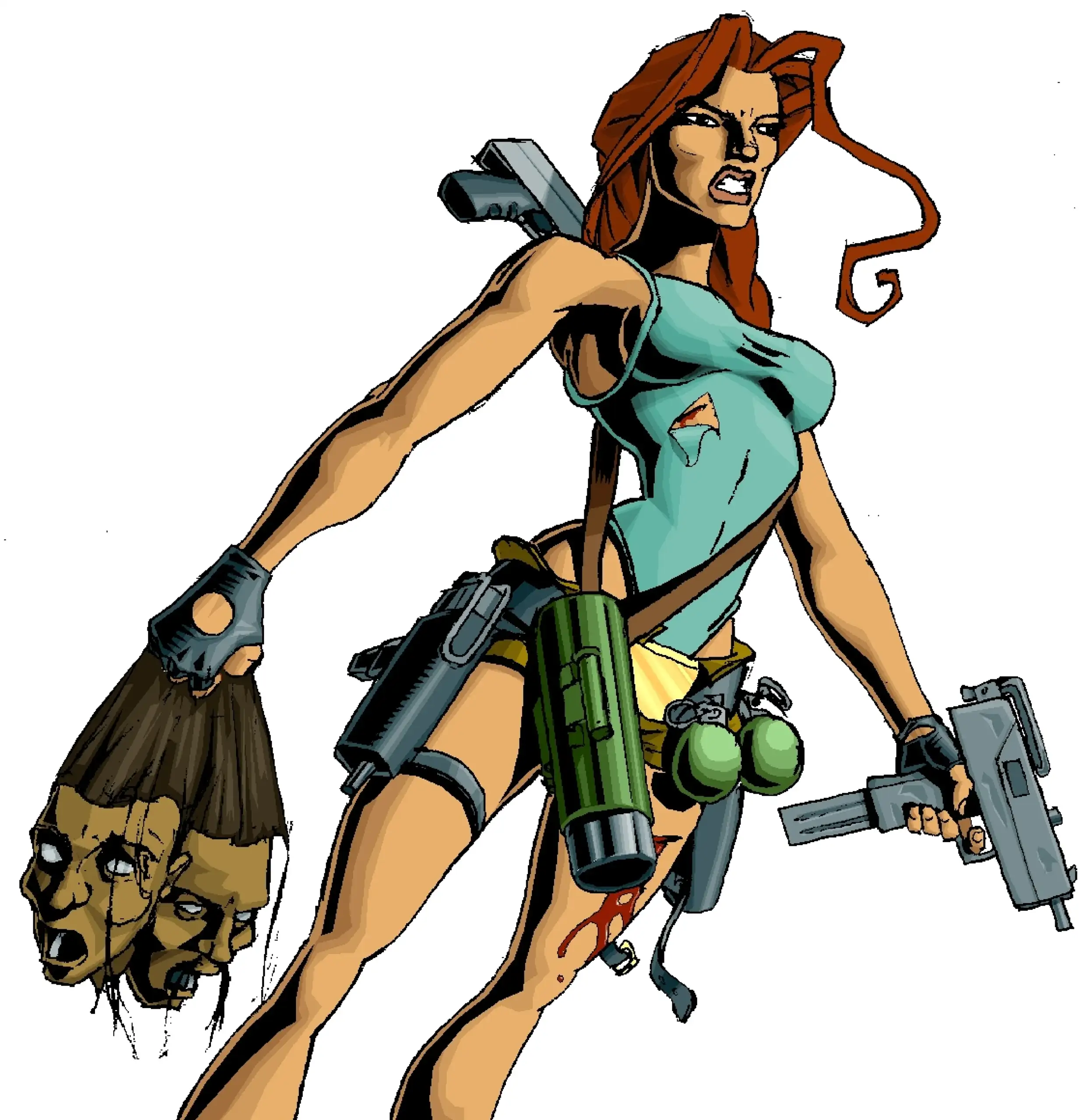 Boceto conceptual original de Toby Gard para Laura Cruz, el diseño previo a Lara Croft en 1995