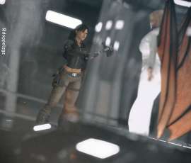 Lara Croft liberando a Jacqueline Natla en Tomb Raider Anniversary