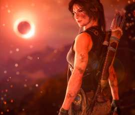 Lara Croft con el traje clásico de Tomb Raider Legend en Shadow of the Tomb Raider