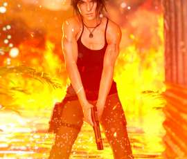 Lara Croft explorando la Misión de San Juan y campos petrolíferos de Porvenir en Shadow of the Tomb Raider