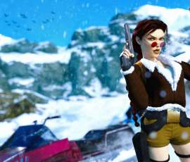 Lara Croft en el monasterio budista de Barkhang en el Tíbet en Tomb Raider 2
