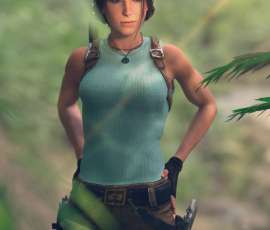 Prueba de render y mod de cabello realista para Lara Croft en Tomb Raider Anniversary